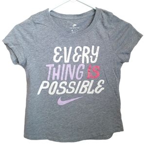 Nike Girl's Every Thing is Possible Short Sleeve Shirt, Sz M 8.
